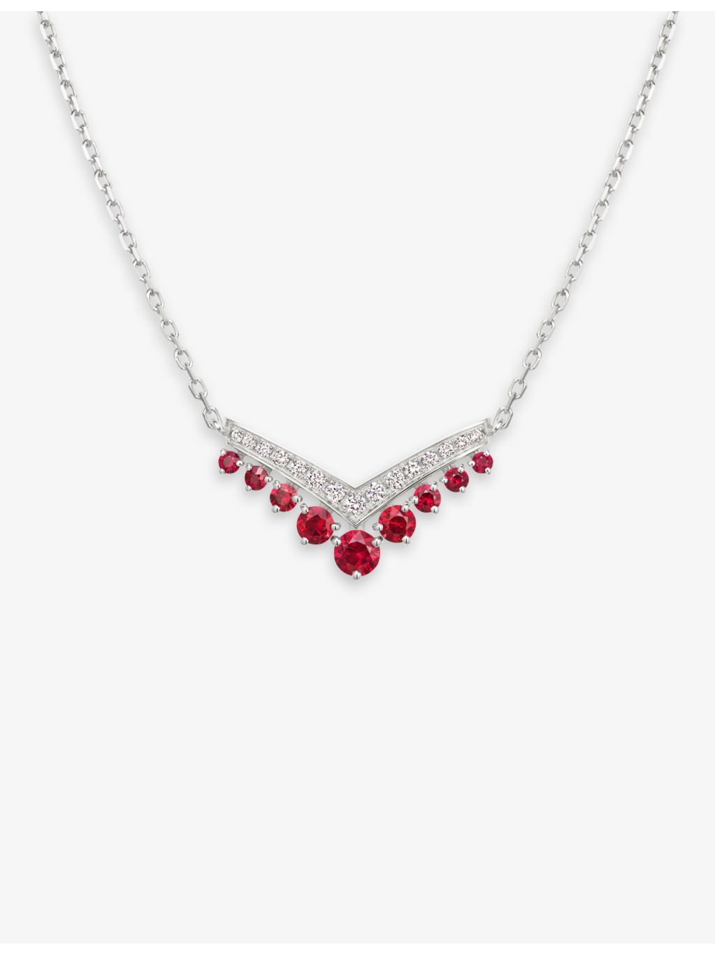 Chaumet 0.23ct diamond ruby pendant necklace, imported from the UK