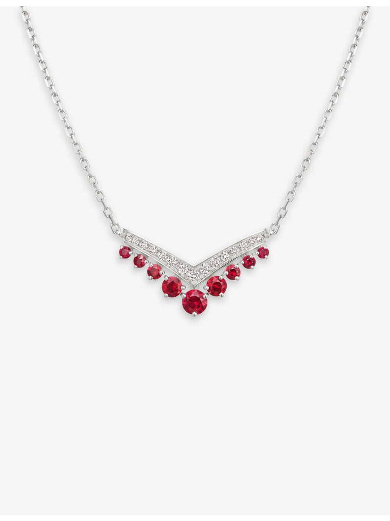 Chaumet 0.23ct diamond ruby pendant necklace, imported from the UK