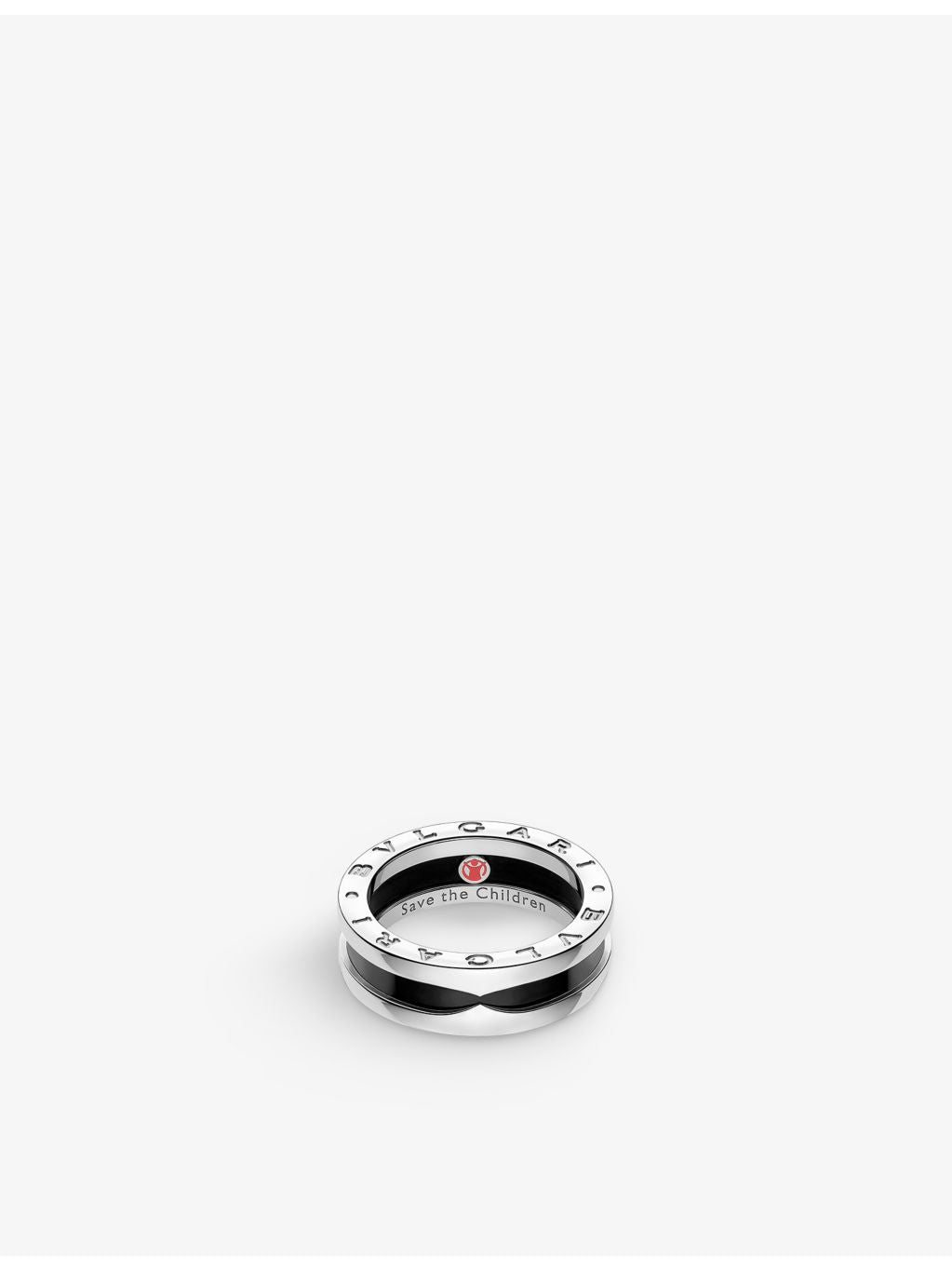 Bvlgari Save the Children ring in sterling silver and black ceramic - British product