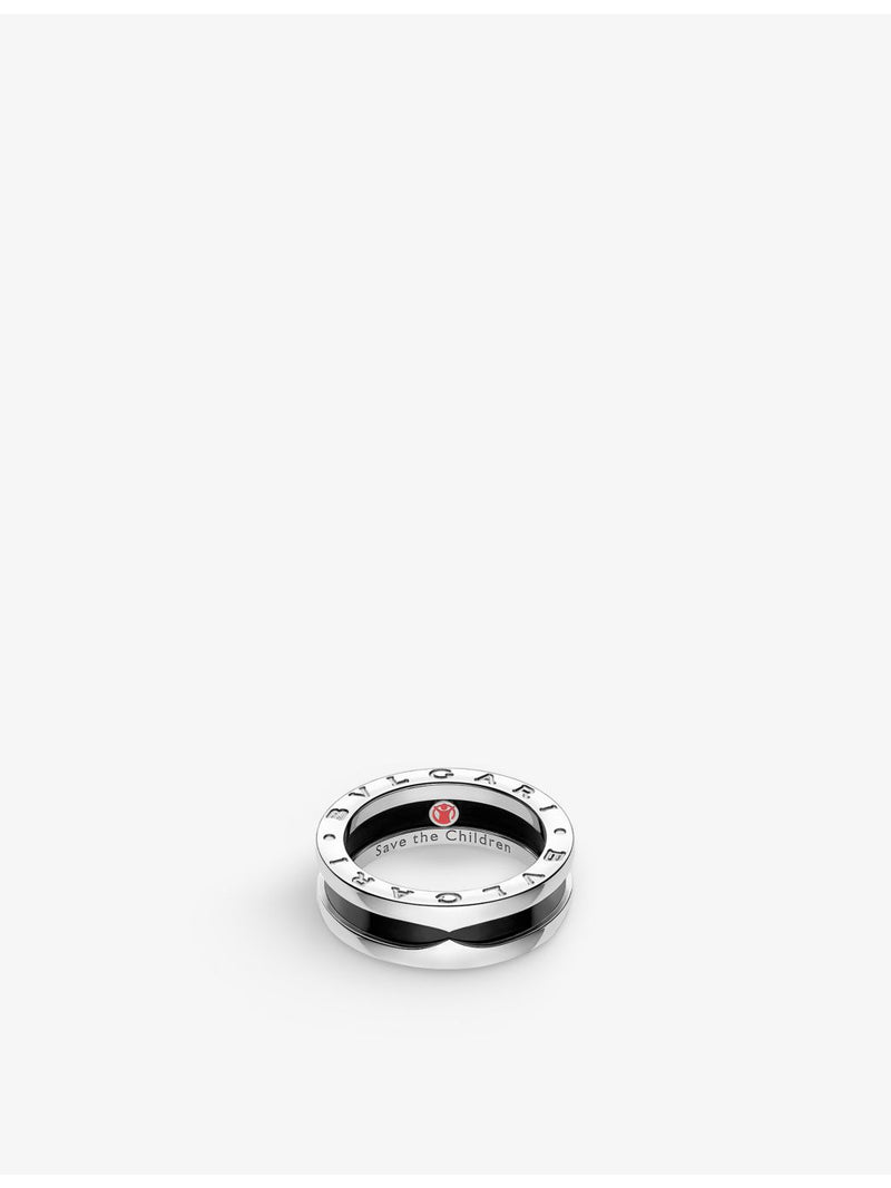 Bvlgari Save the Children ring in sterling silver and black ceramic - British product