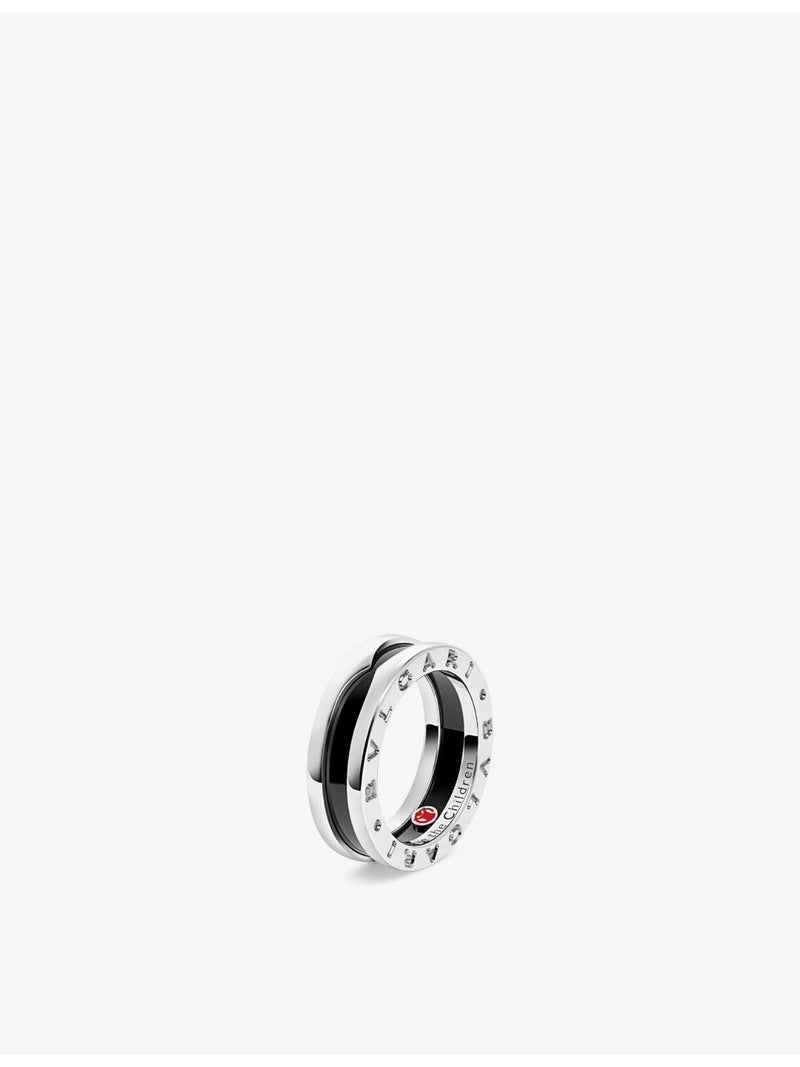 Bvlgari Save the Children ring in sterling silver and black ceramic - British product