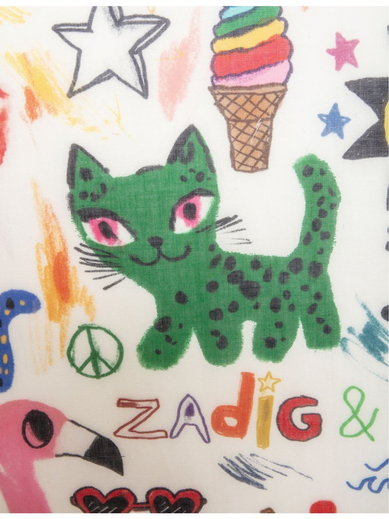 Zadig & Voltaire graphic-print cotton scarf 175cm, imported from the UK