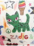 Zadig & Voltaire graphic-print cotton scarf 175cm, imported from the UK