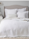 The White Company pom-pom embellished cotton bed throw, UK version