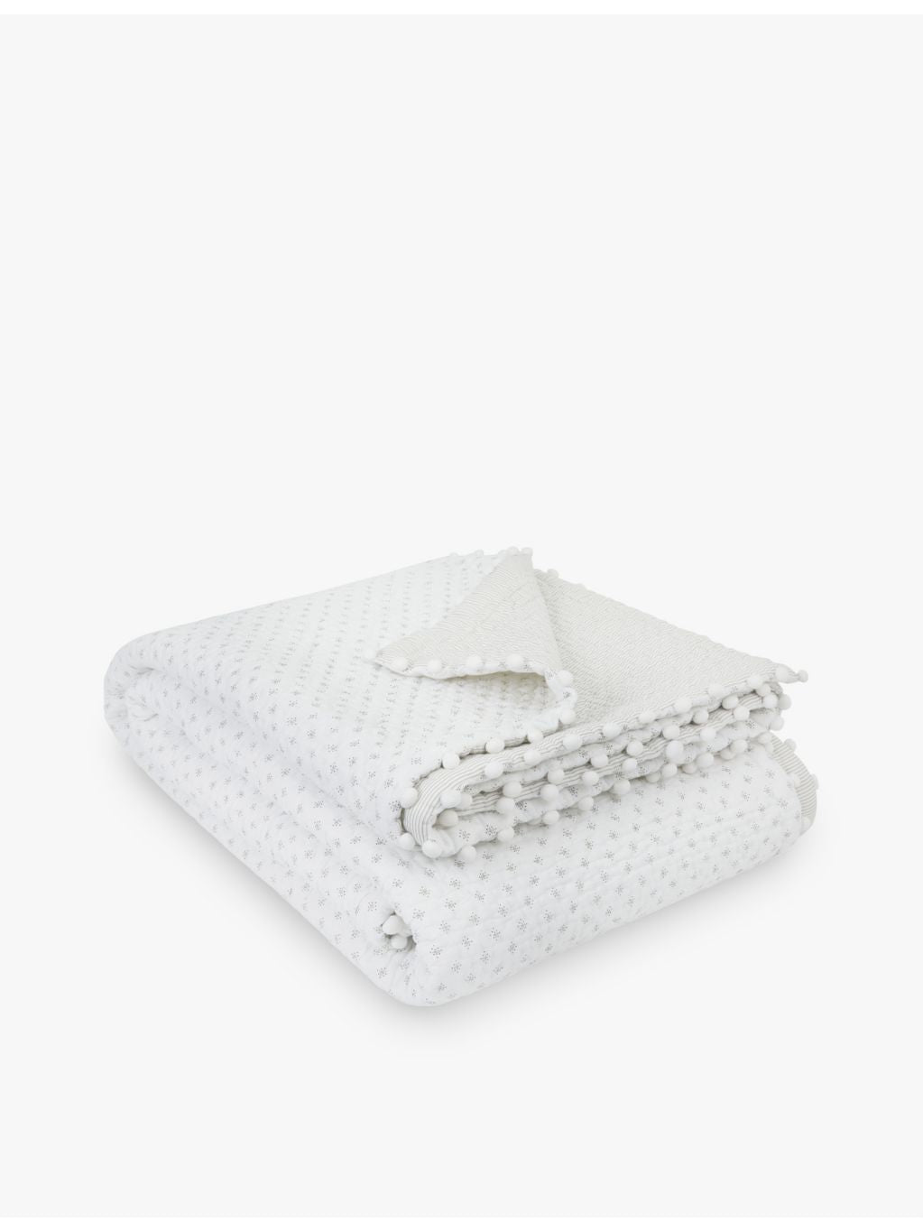 The White Company pom-pom embellished cotton bed throw, UK version