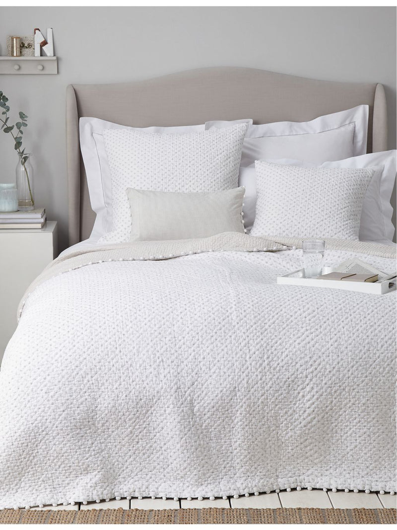 The White Company Brittany cotton-voile cushion 50cm x 30cm - British product