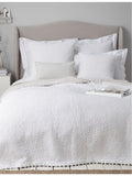 The White Company Brittany dot-print cotton cushion 50cm (British brand)