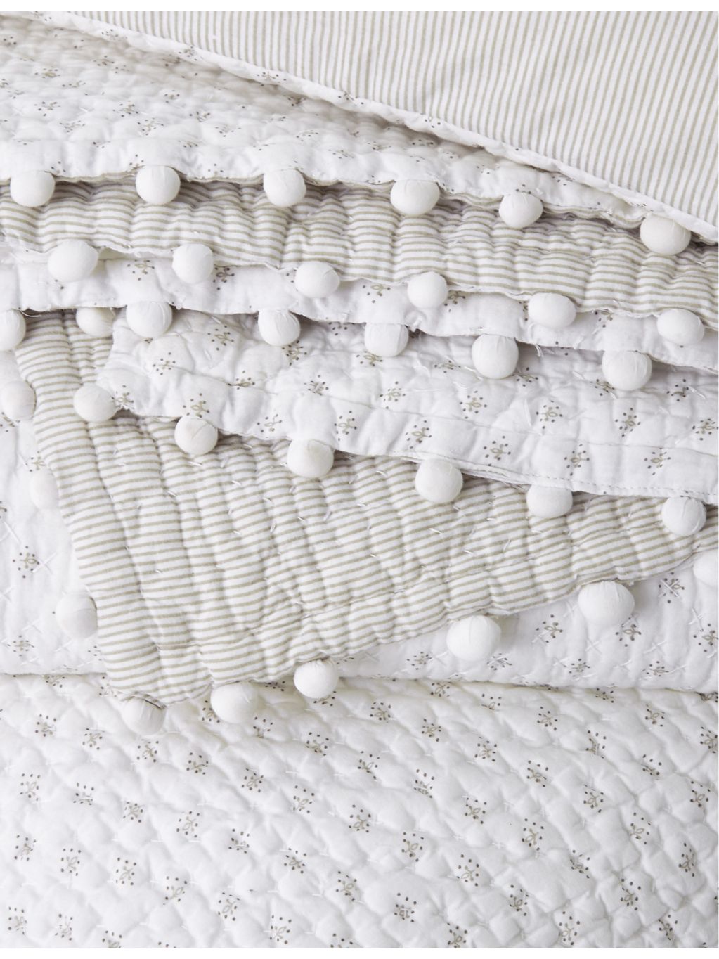 The White Company Brittany dot-print cotton cushion 60cm, UK version