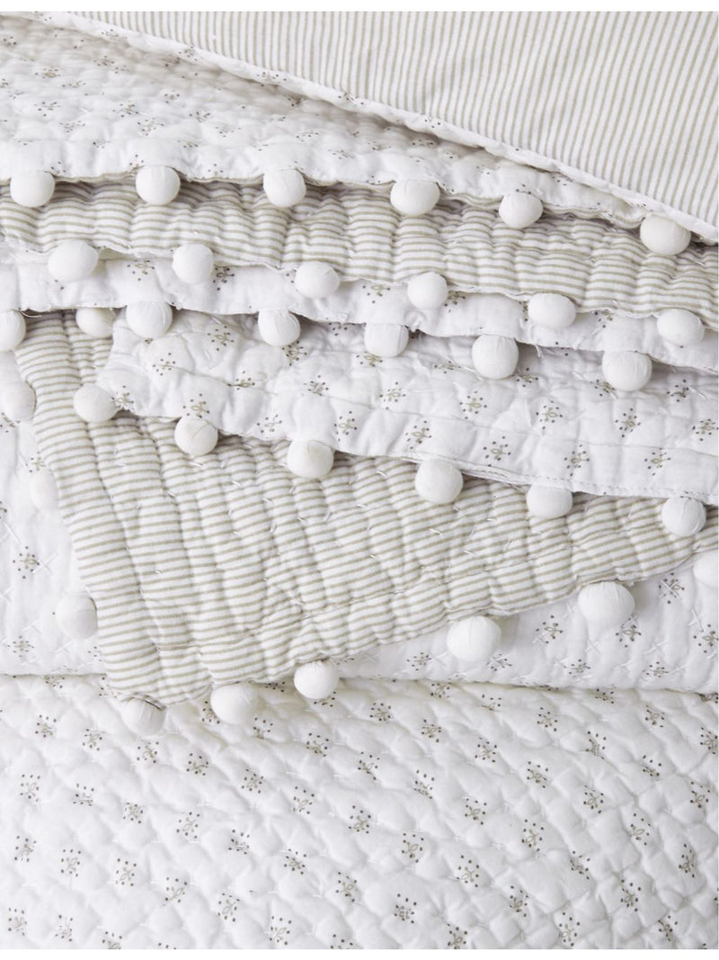 The White Company Brittany dot-print cotton cushion 60cm, UK version