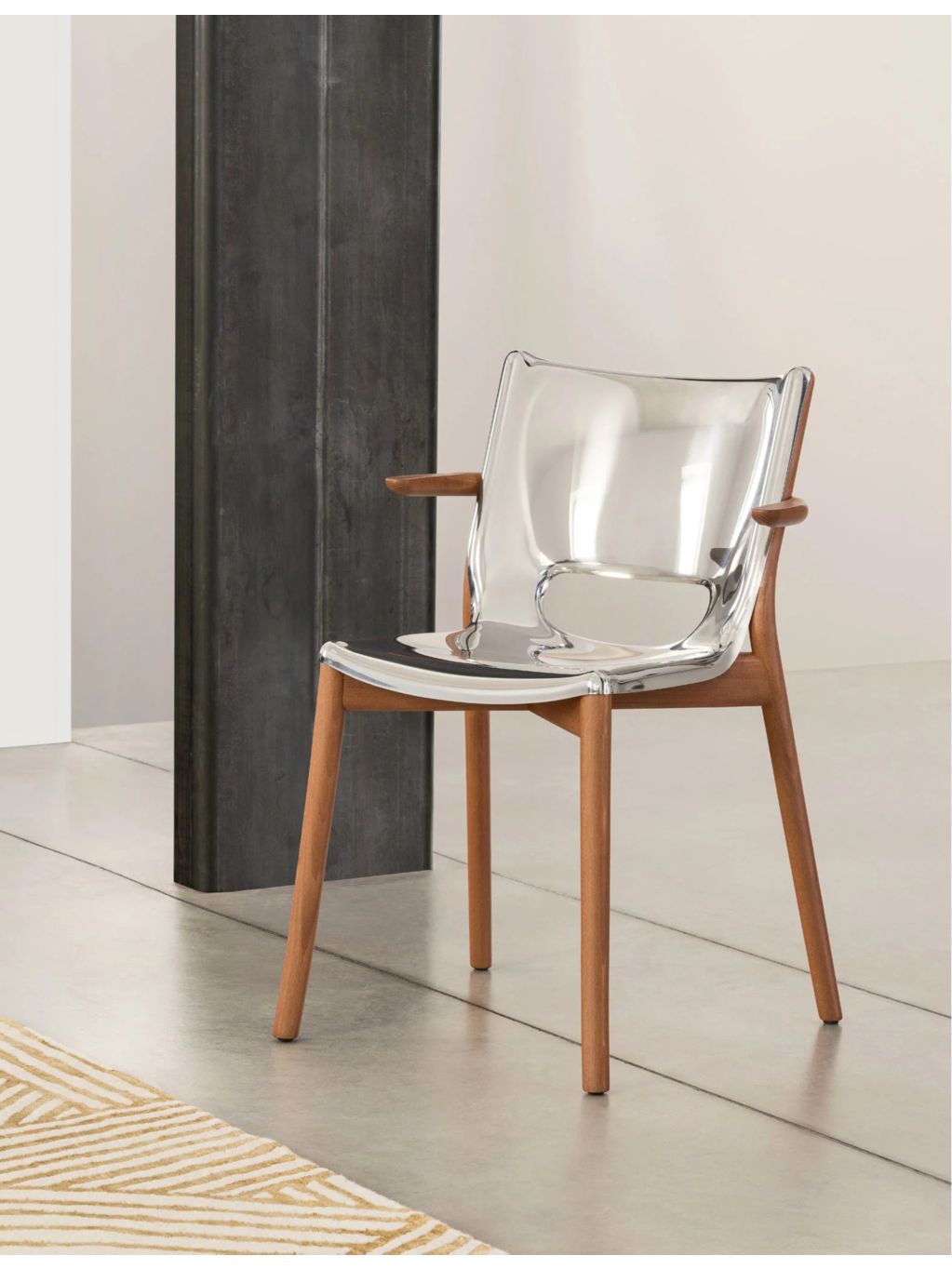 Alessi Monoshell mirrored-steel chair 81cm (British brand)