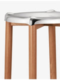Alessi Philippe Starck steel and beechwood stool 65cm - British product