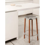 Alessi Philippe Starck steel and beechwood stool 65cm - British product