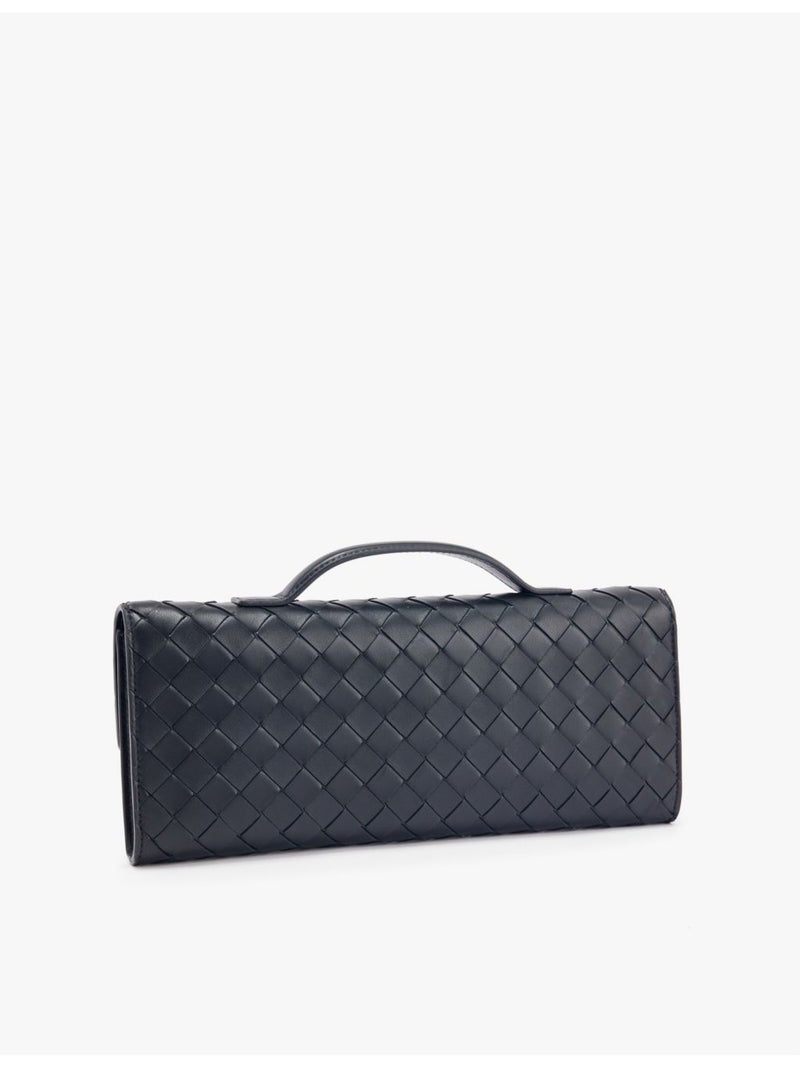 Bottega Veneta Andiamo intrecciato-weave leather clutch (British brand)