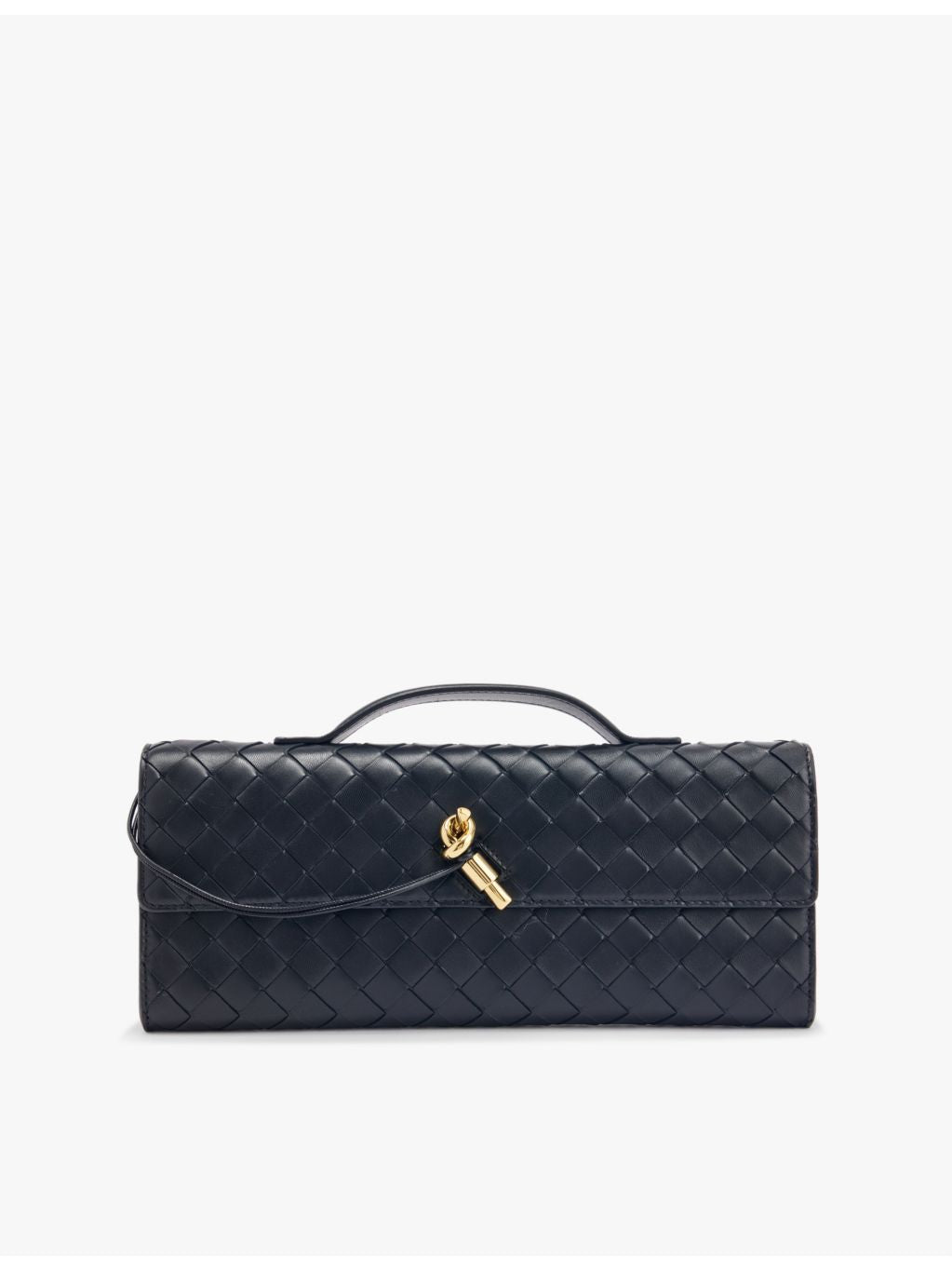 Bottega Veneta Andiamo intrecciato-weave leather clutch (British brand)