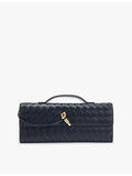 Bottega Veneta Andiamo intrecciato-weave leather clutch (British brand)