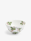 Wedgwood bone-china bowl Wild Strawberry floral pattern 12cm, imported from the UK