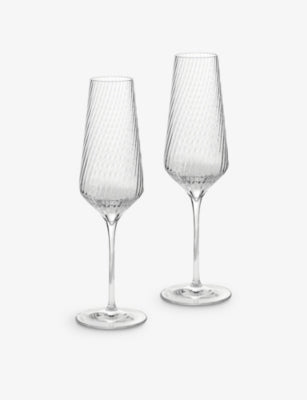 Vera Wang swirl crystal flutes set of two, imported from the UK