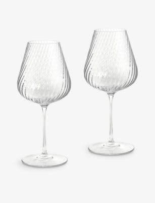 Vera Wang swirl white wine crystal glasses set of two - British product