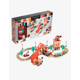 FAO Schwarz Train Town wooden train track playset 51 pieces (British brand)