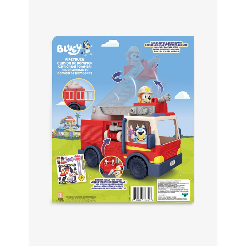 Bluey Bingo's Firetruck Playset with movable figures and accessories - British product