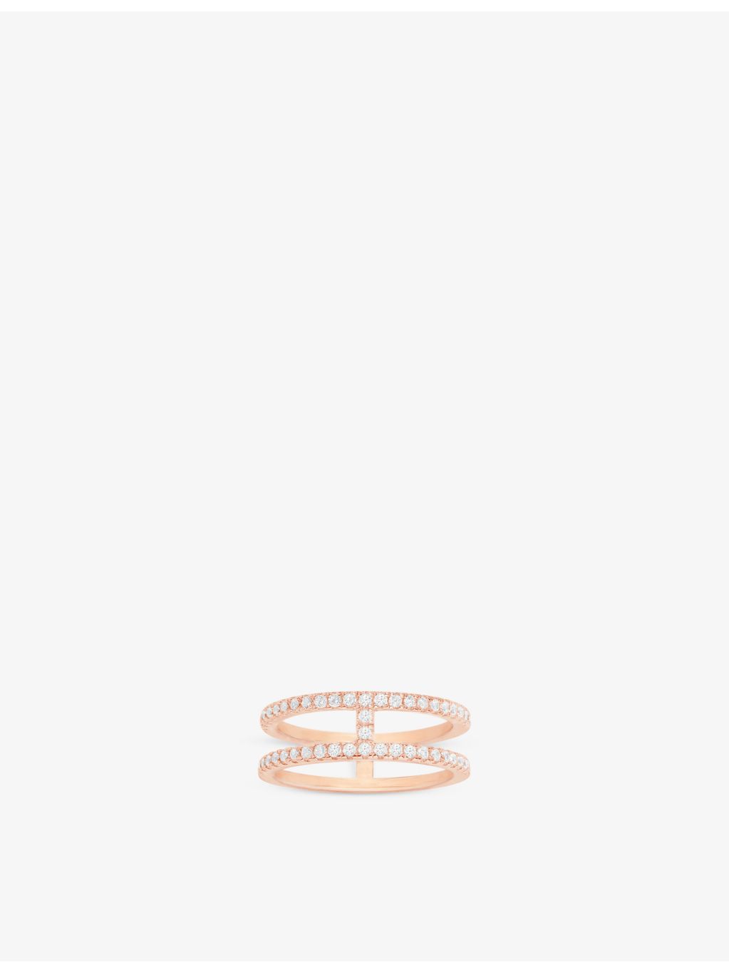 APM Monaco double-line cubic zirconia ring 18ct gold-plated - British product