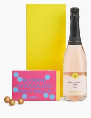 Selfridges Selection Prosecco Rosé Brut giftbox with malt balls, from the UK