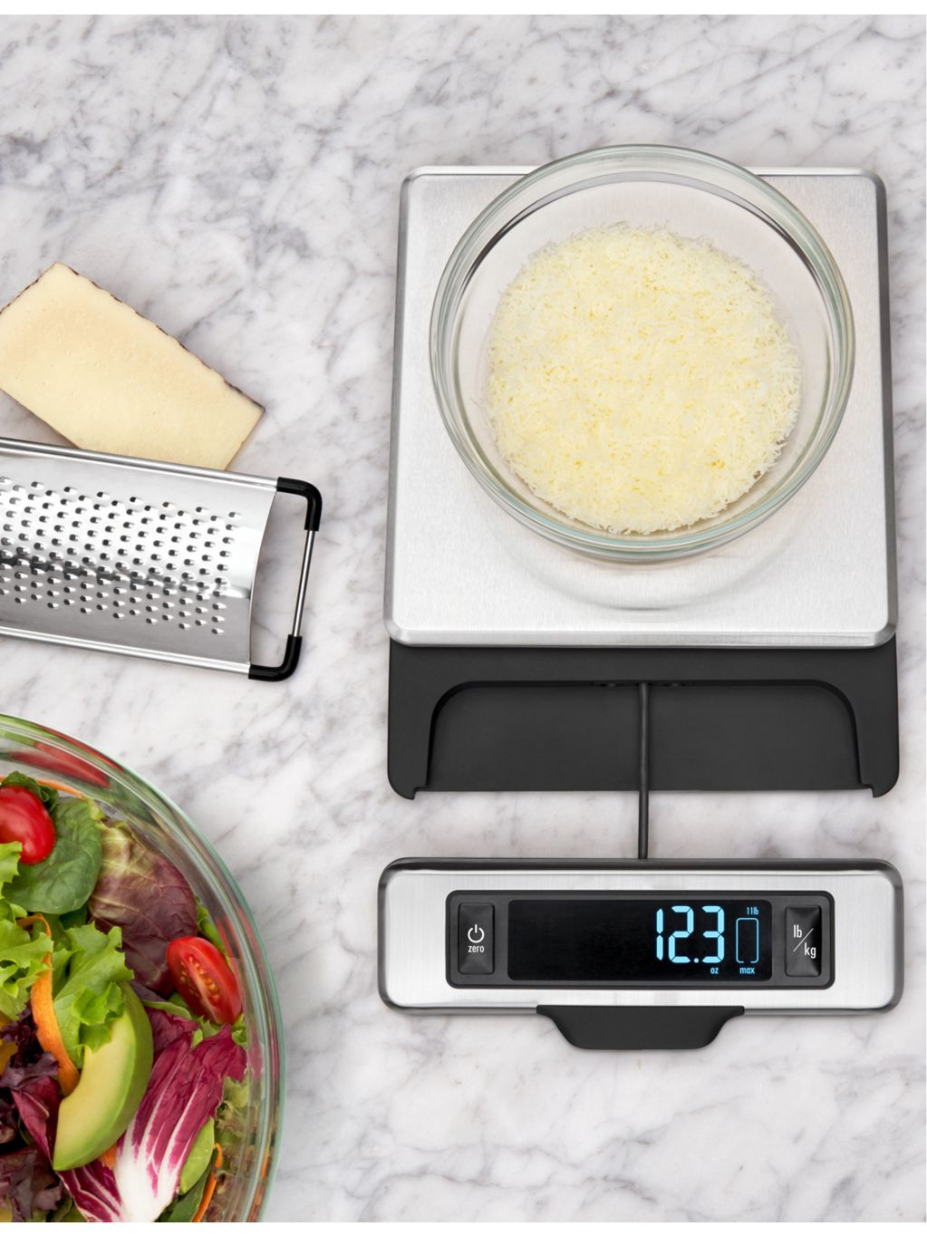 Stainless steel kitchen scale pull out display 10.35cm - British product
