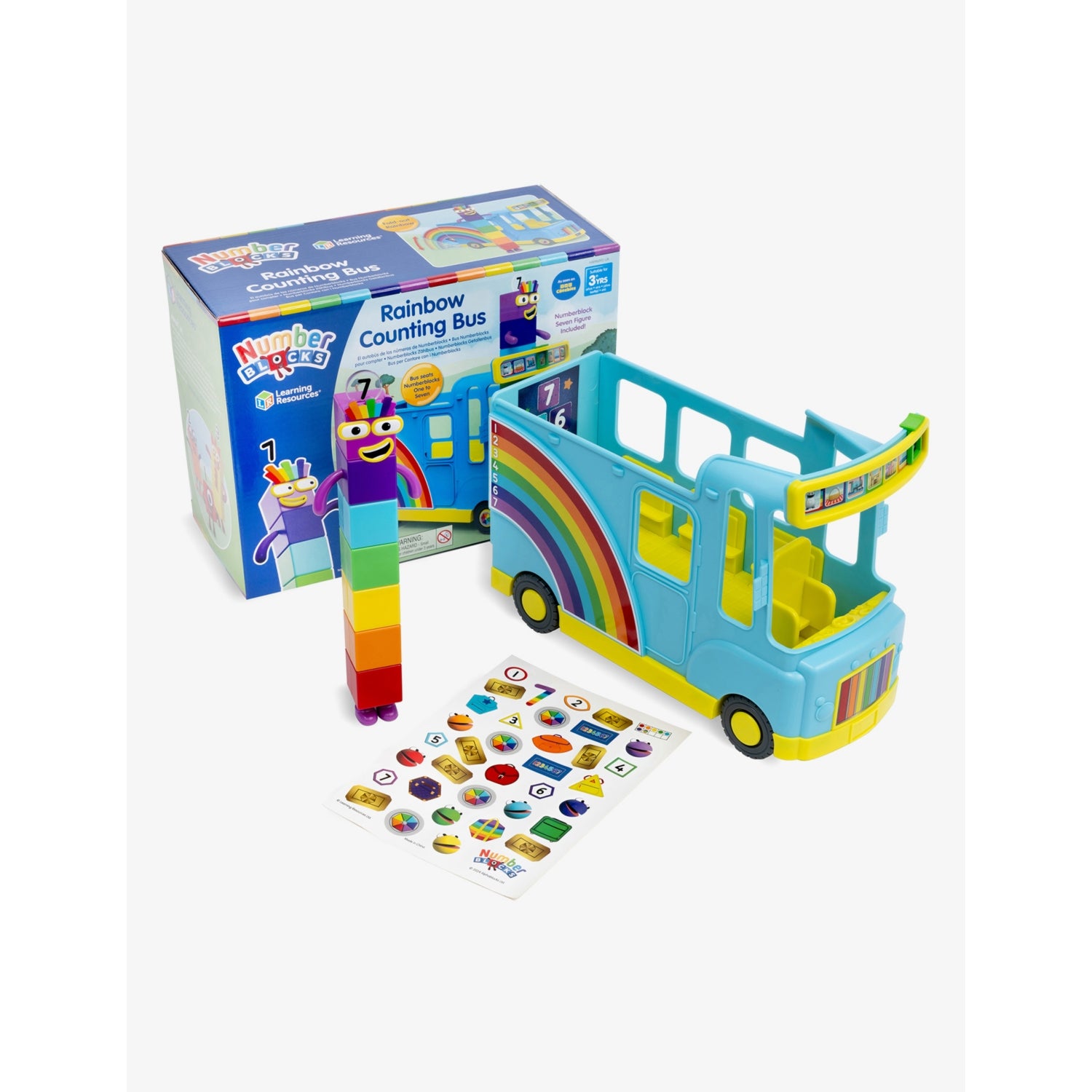 Numberblocks Rainbow Counting Bus playset with Seven figure, UK version