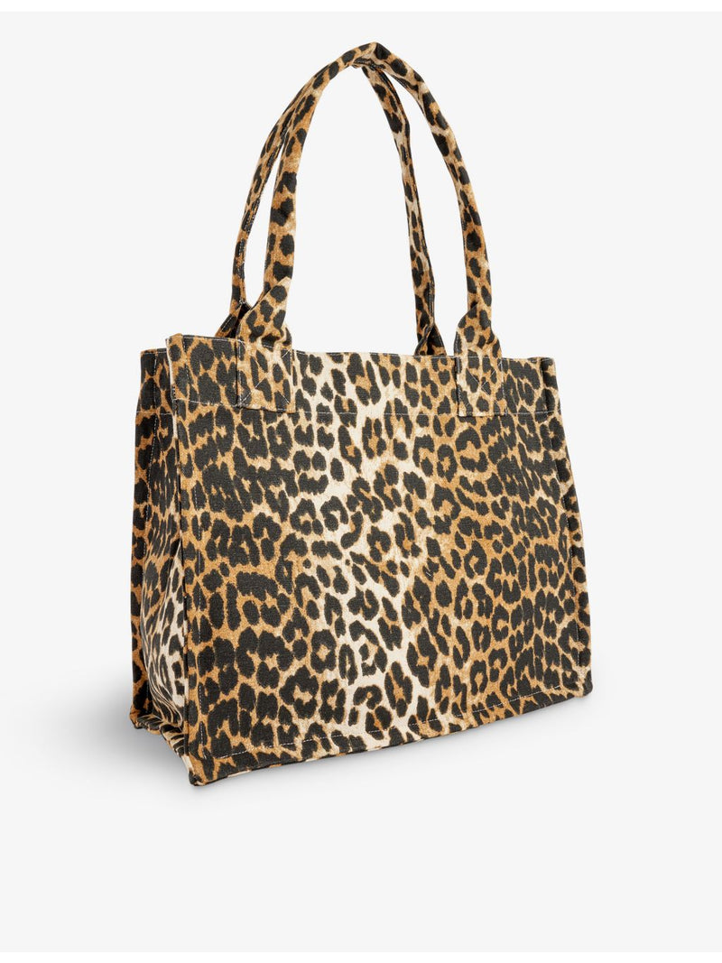 GANNI large cotton tote bag animal pattern UK version