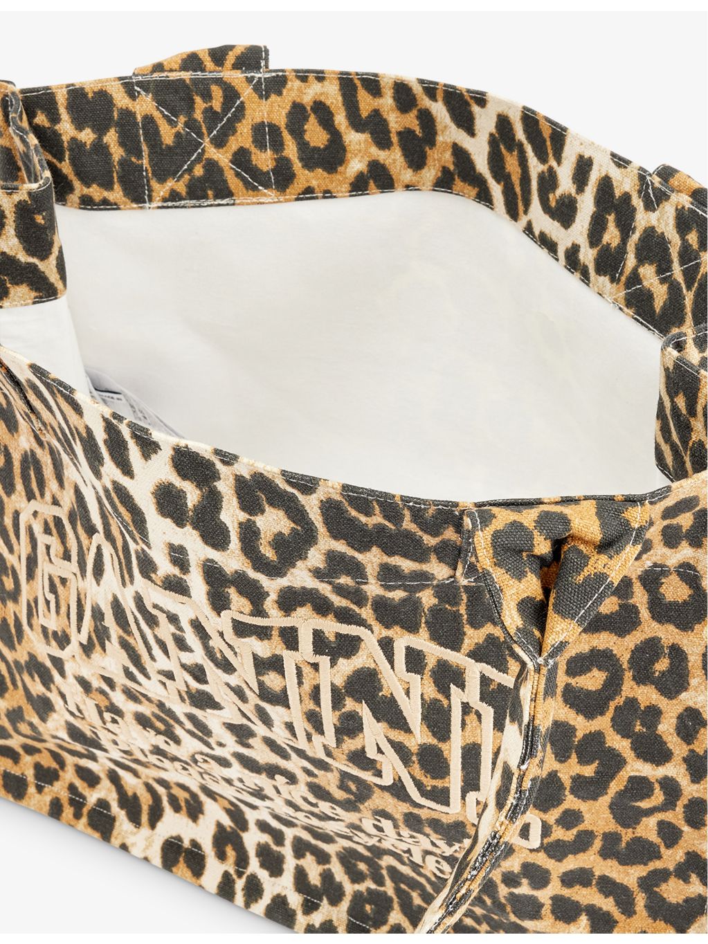 GANNI large cotton tote bag animal pattern UK version