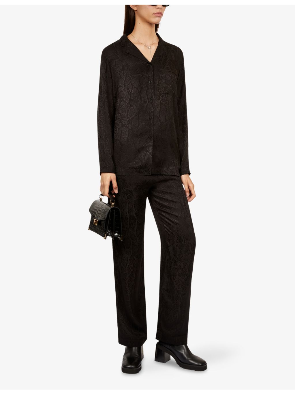 The Kooples small Emily crocodile-effect leather cross-body bag, UK version