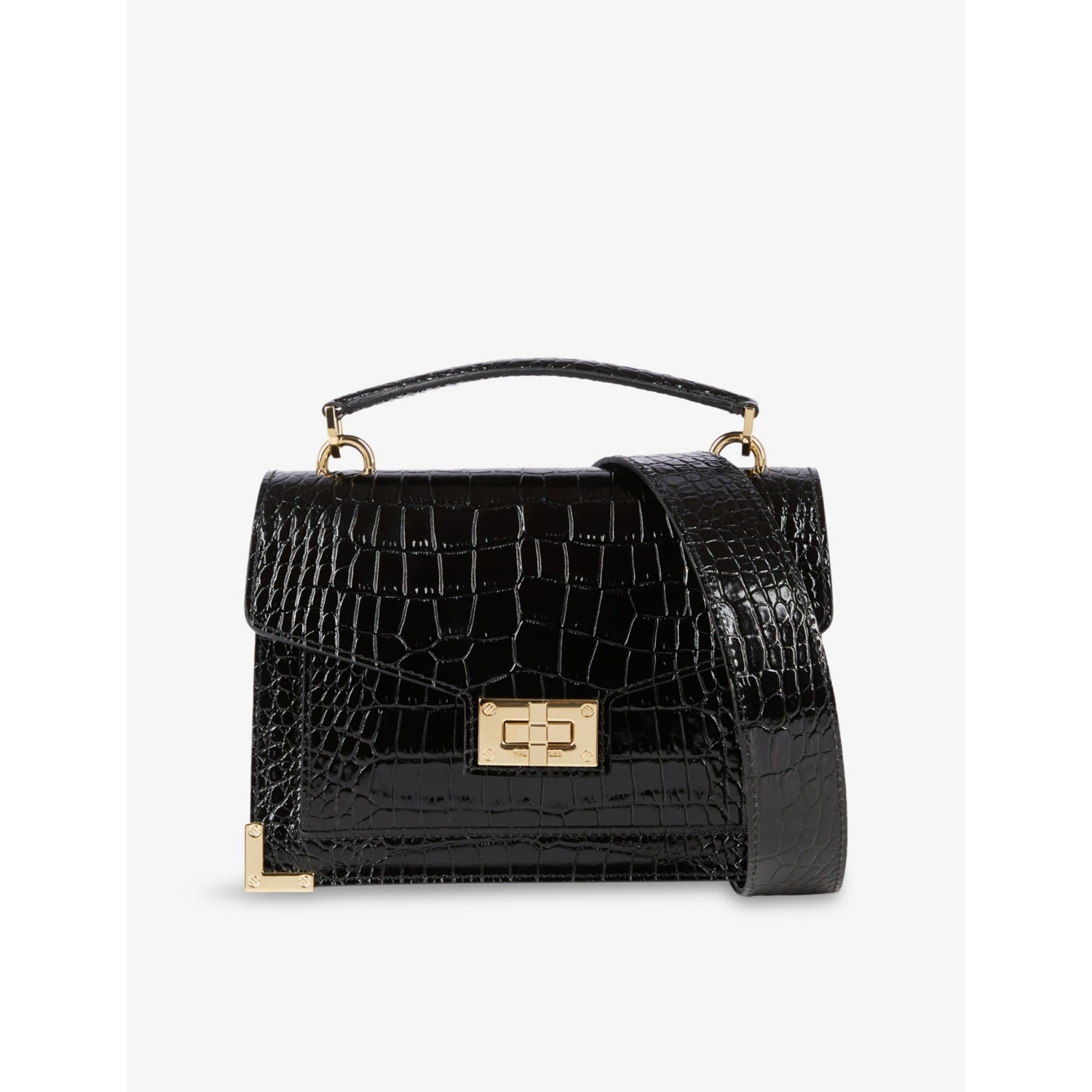 The Kooples small Emily crocodile-effect leather cross-body bag, UK version