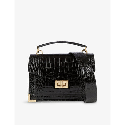 selfridges The Kooples Small Emily Crocodile-Effect Leather Cross-Body Bag- Buy online at McGrocer