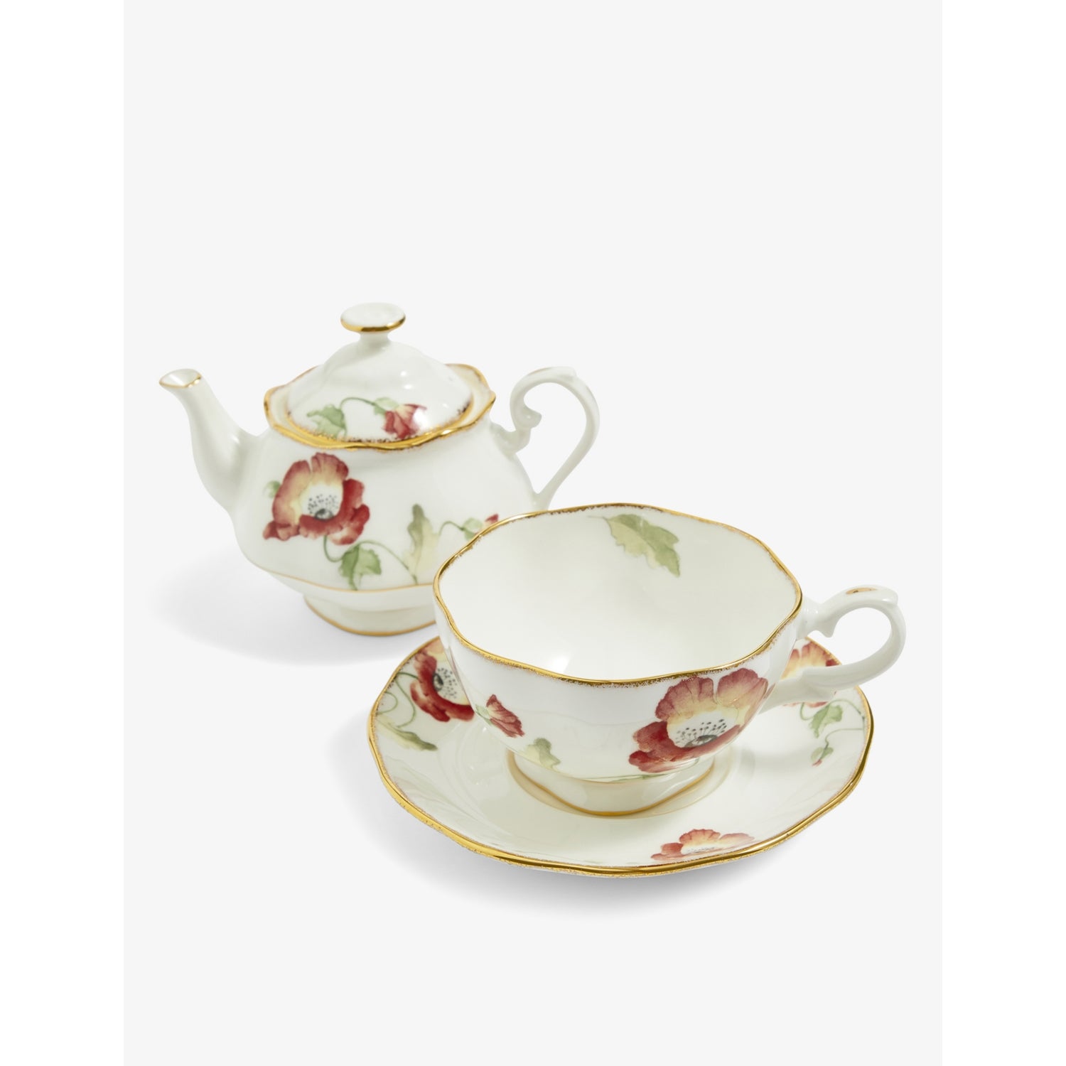 Royal Albert tea for one set 1970 Poppy, UK version