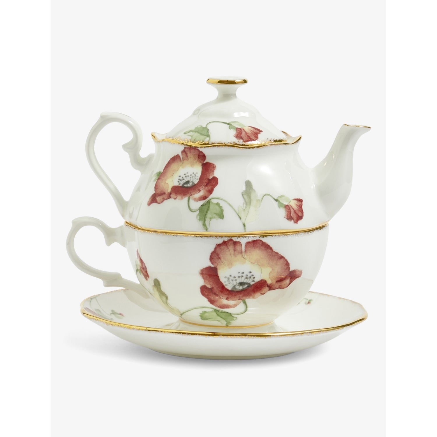 Royal Albert tea for one set 1970 Poppy, UK version
