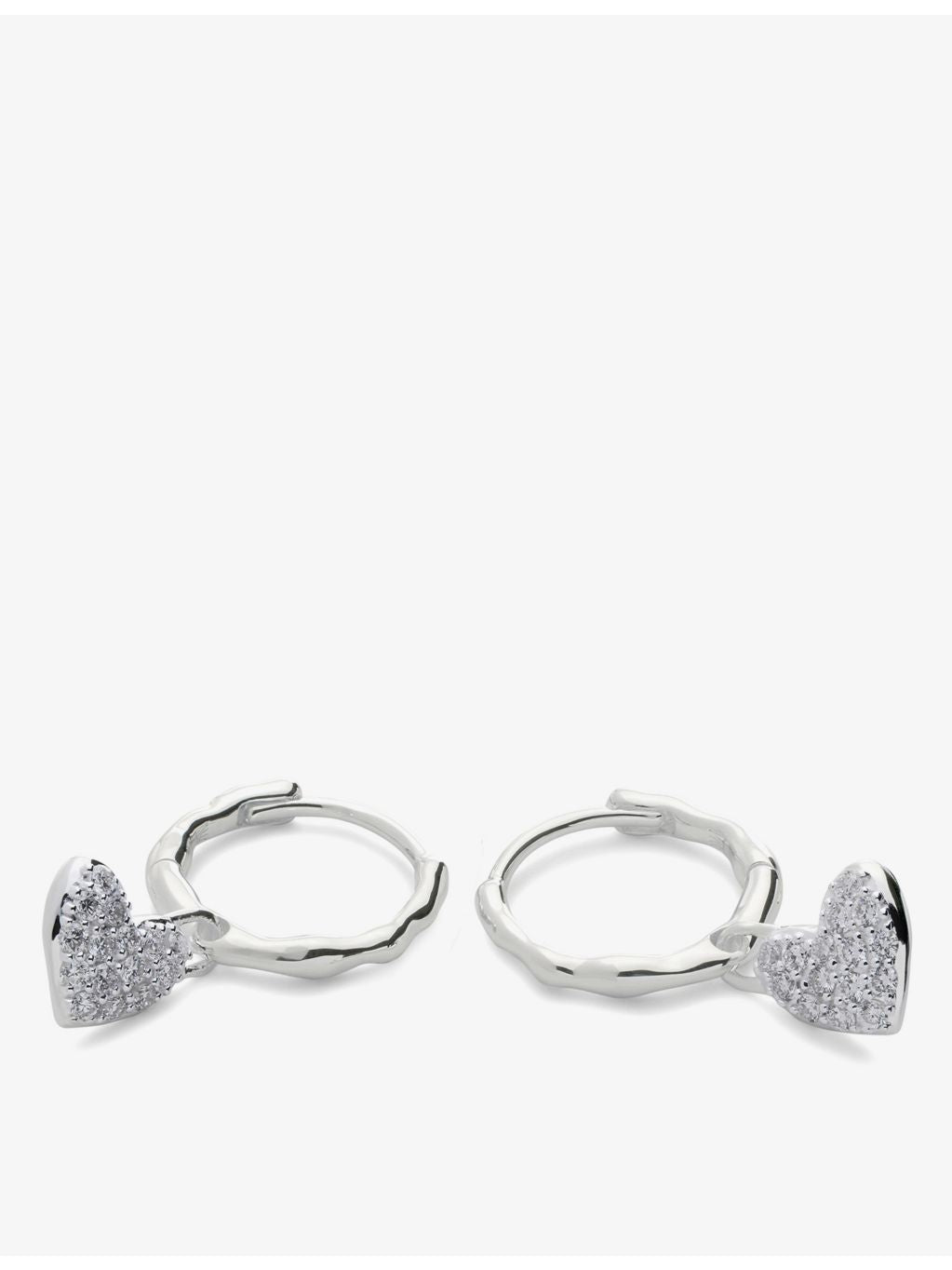 Monica Vinader huggie earrings with 1.7ct diamond heart charm - British product