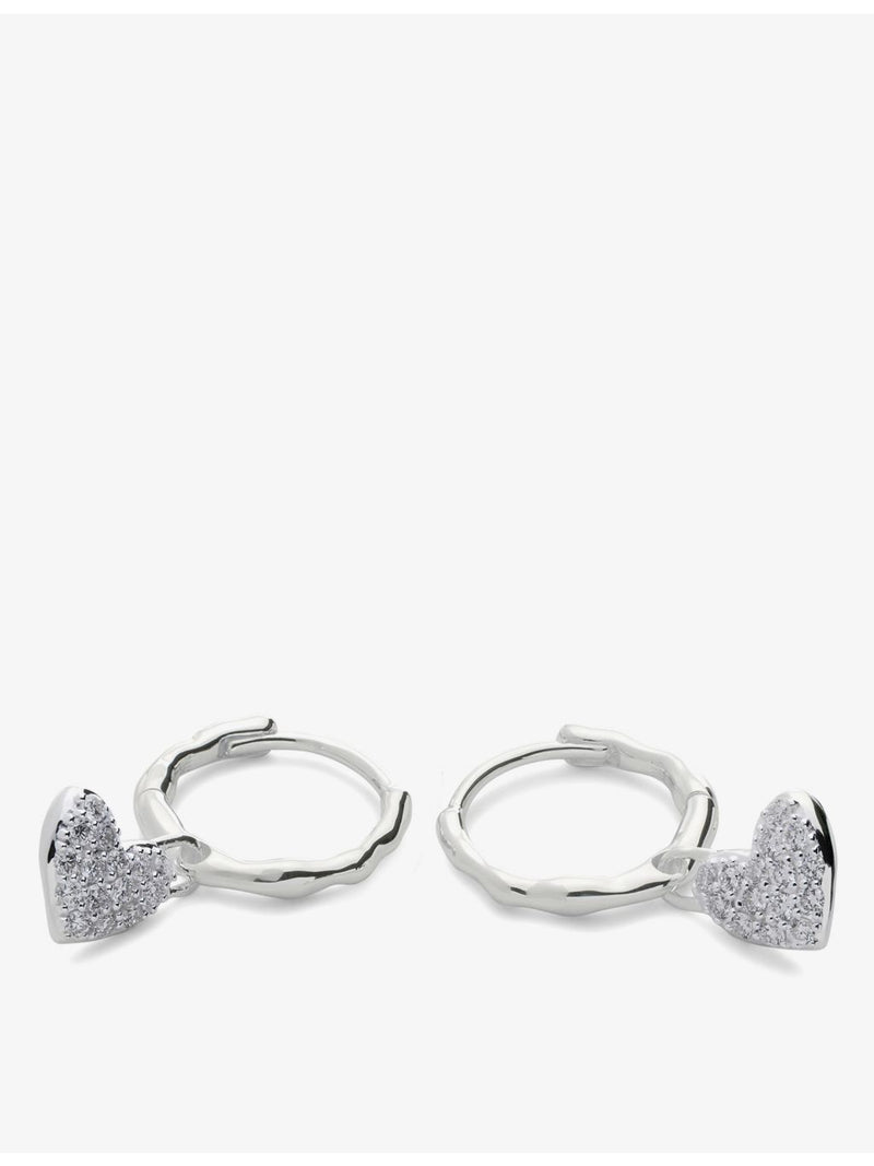 Monica Vinader huggie earrings with 1.7ct diamond heart charm - British product