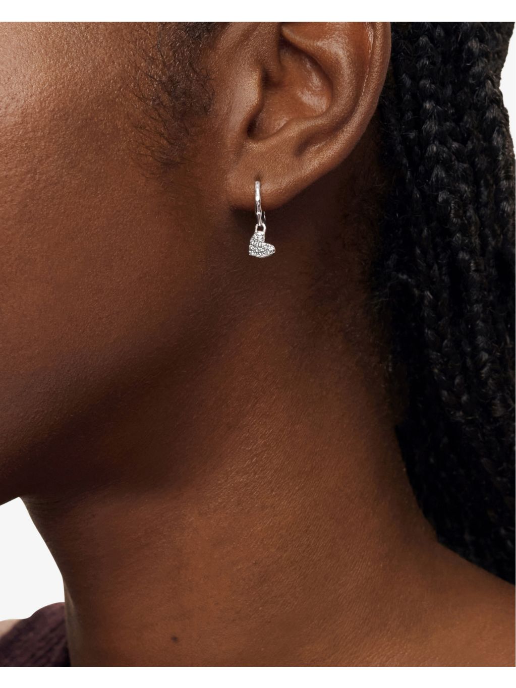Monica Vinader huggie earrings with 1.7ct diamond heart charm - British product