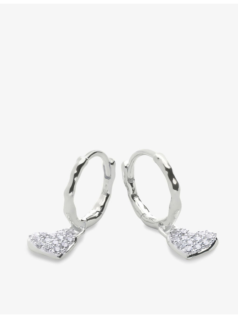 Monica Vinader huggie earrings with 1.7ct diamond heart charm - British product
