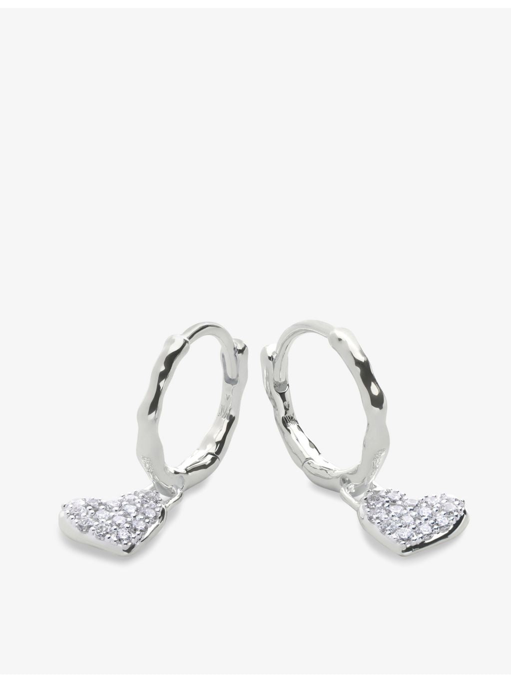 Monica Vinader huggie earrings with 1.7ct diamond heart charm - British product