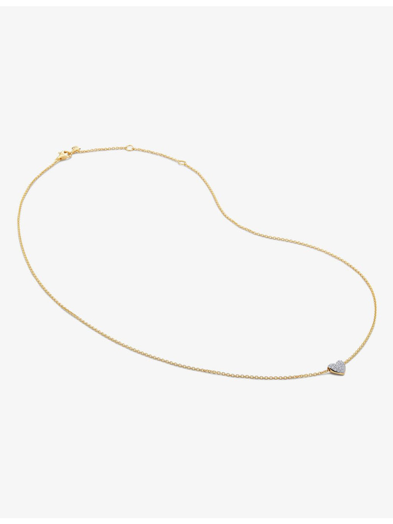 Monica Vinader yellow gold vermeil heart pendant necklace 2.4ct lab-grown diamond, imported from the UK