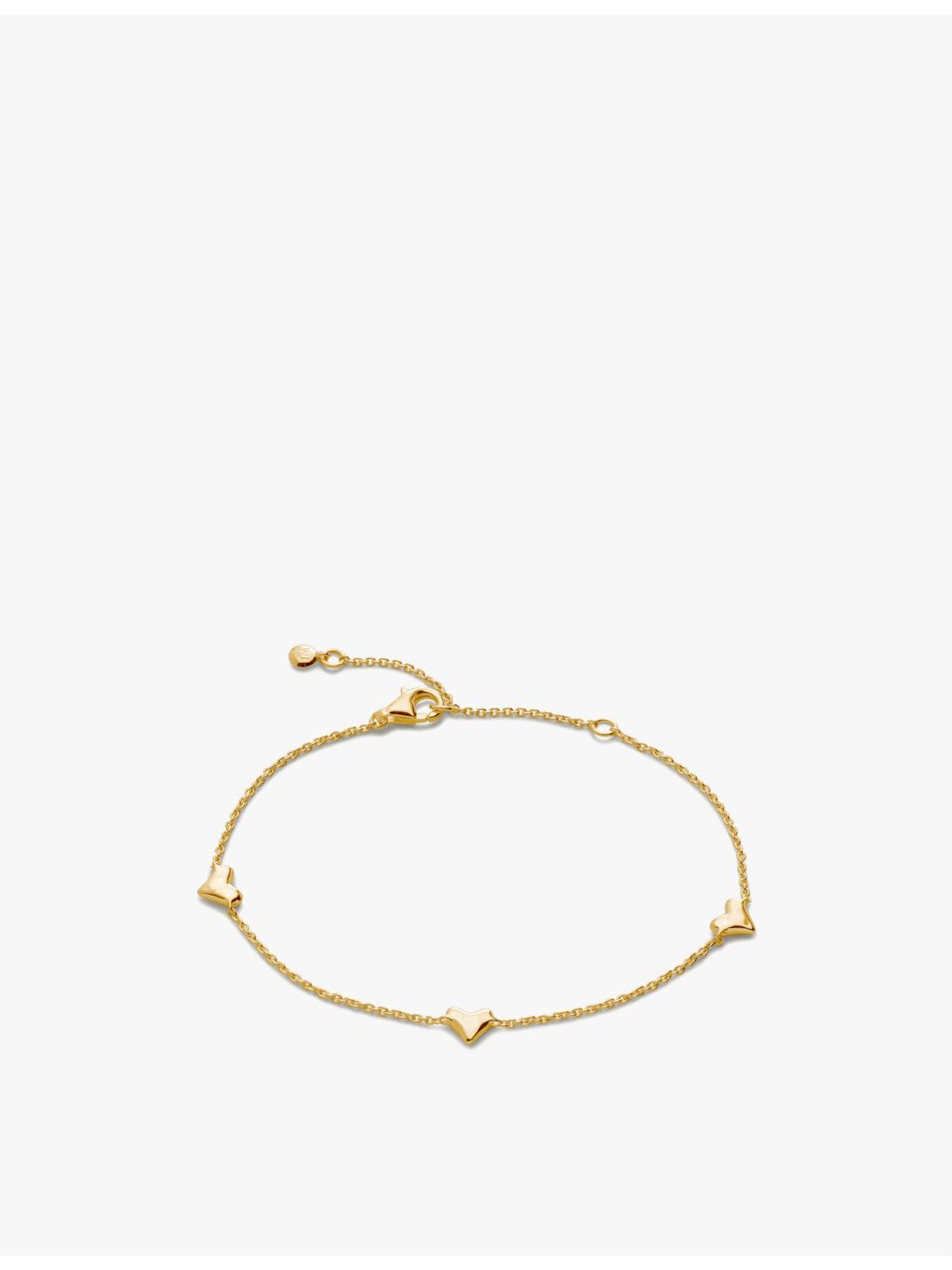 Monica Vinader heart station chain bracelet in 18ct gold vermeil, UK version
