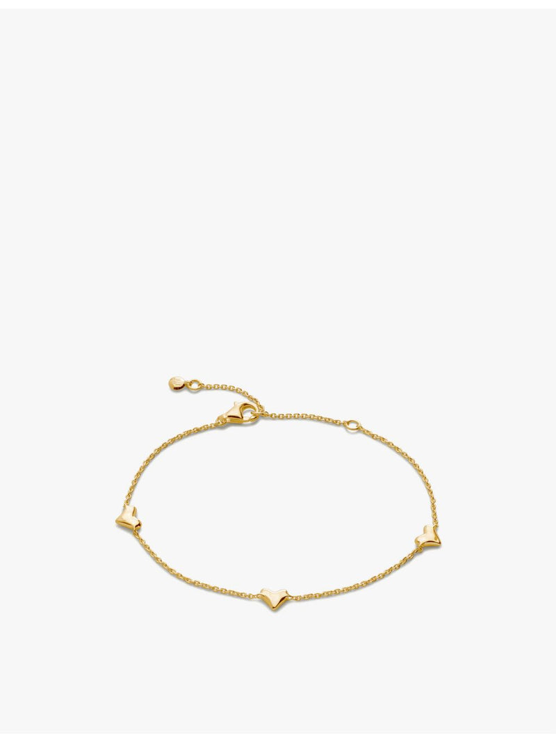 Monica Vinader heart station chain bracelet in 18ct gold vermeil, UK version
