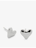 Monica Vinader sterling silver heart-shaped stud earrings, imported from the UK
