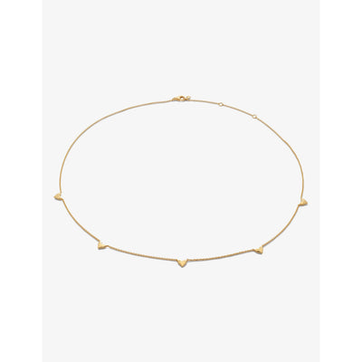 selfridges Monica Vinader Heart Station 18ct Yellow Gold-Plated Vermeil Sterling Silver Necklace 16-18 Inch- Buy online at McGrocer