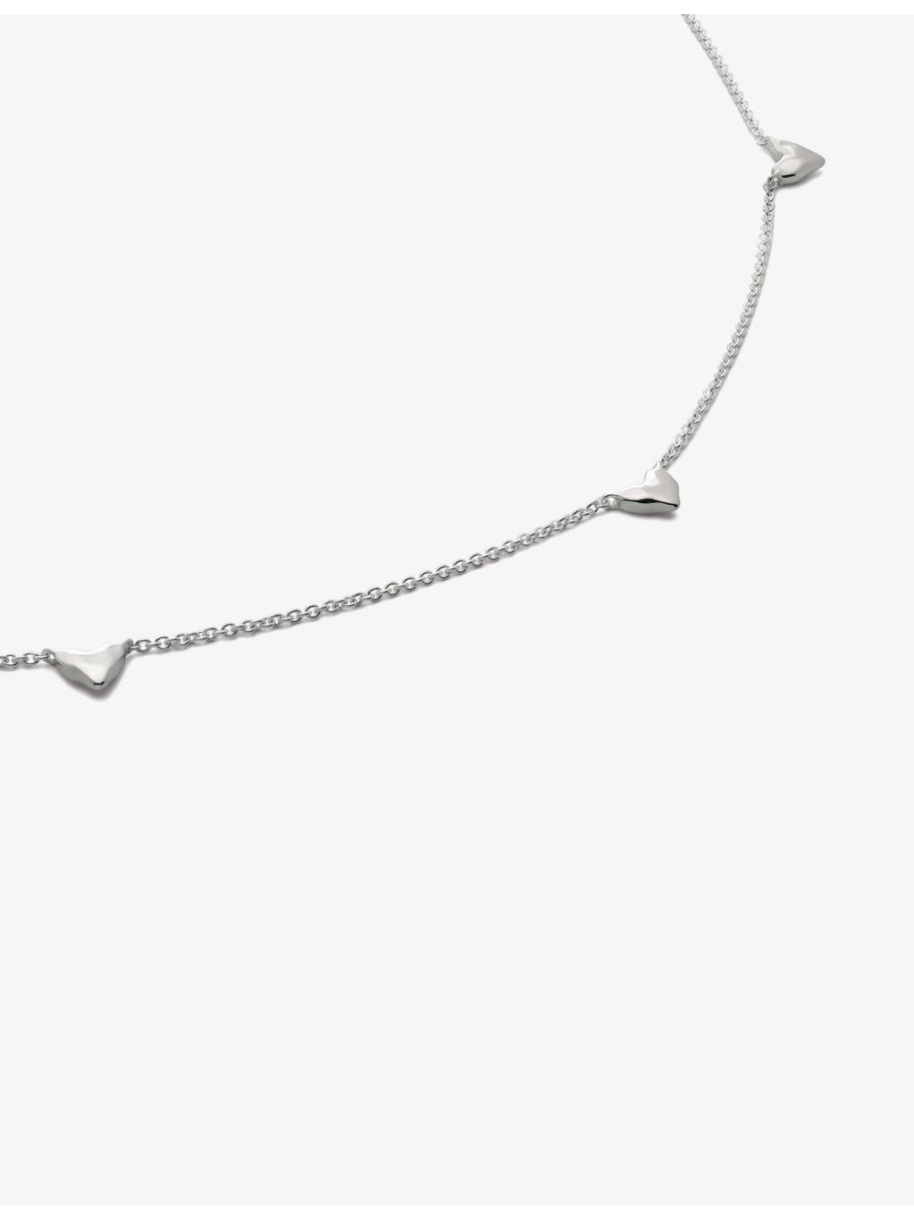 Monica Vinader sterling silver heart charm necklace, UK version