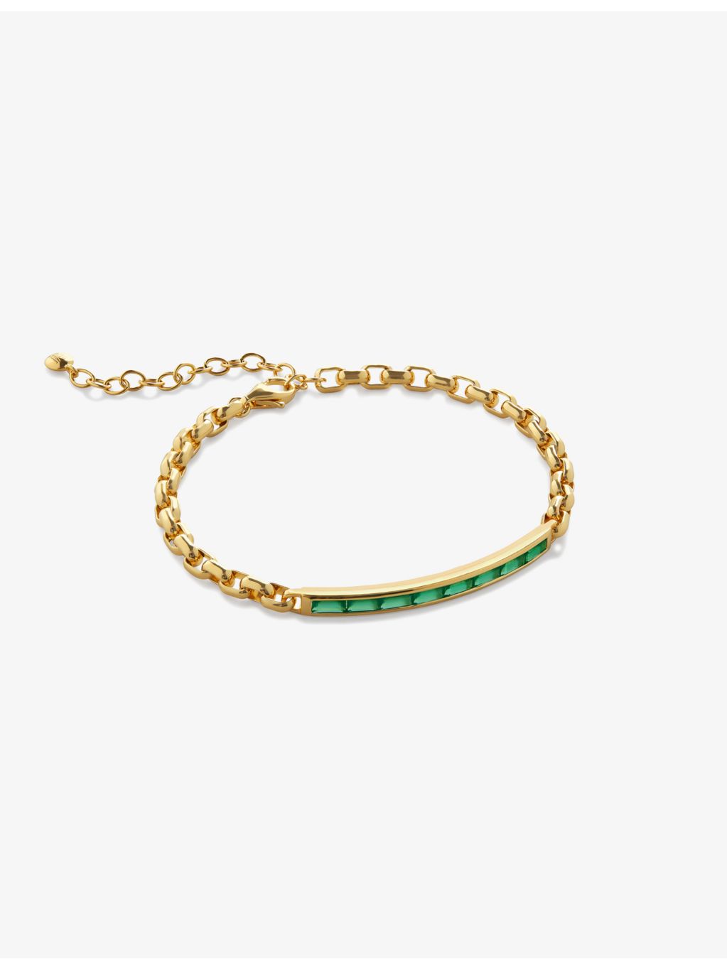Monica Vinader onyx chain bracelet in 18ct gold vermeil, UK version