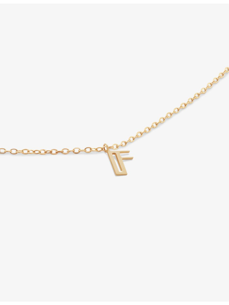 Monica Vinader F pendant 14ct yellow gold, imported from the UK
