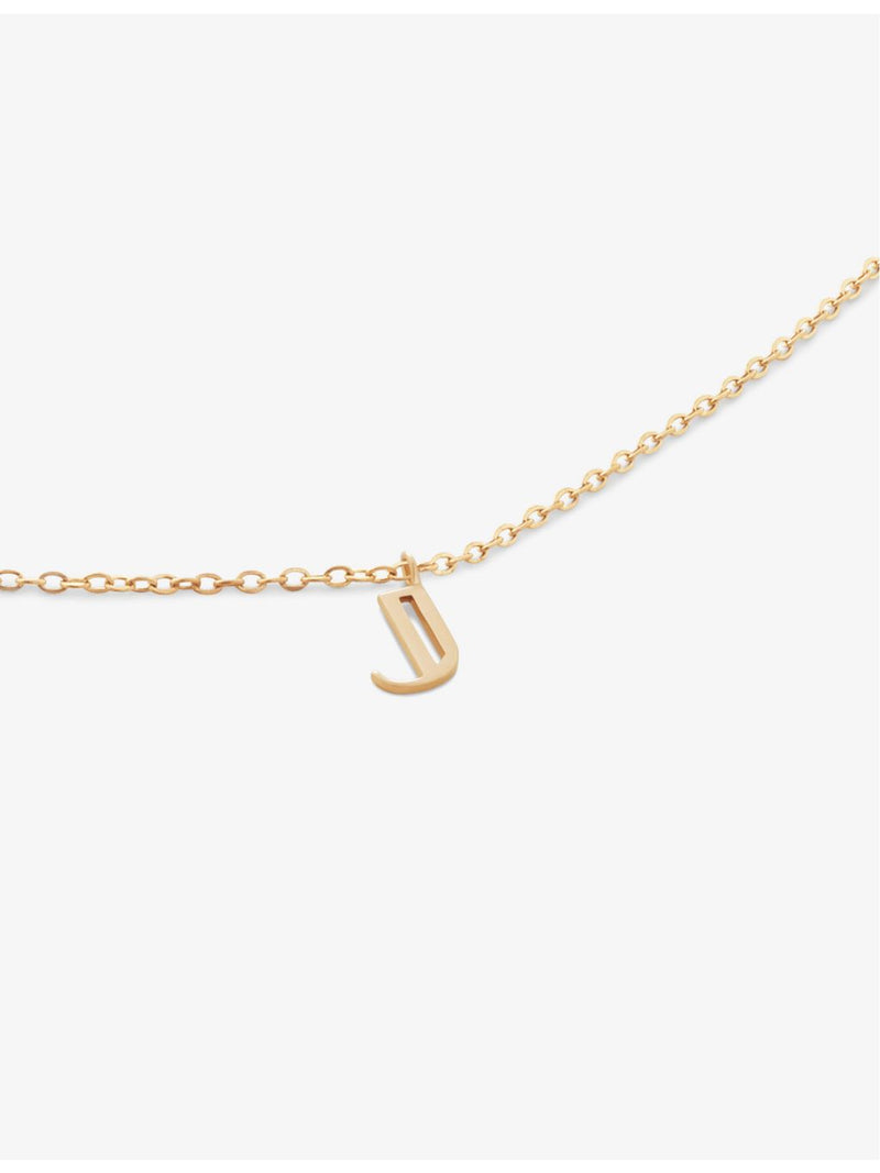 Monica Vinader letter J 14ct yellow-gold pendant necklace, UK version