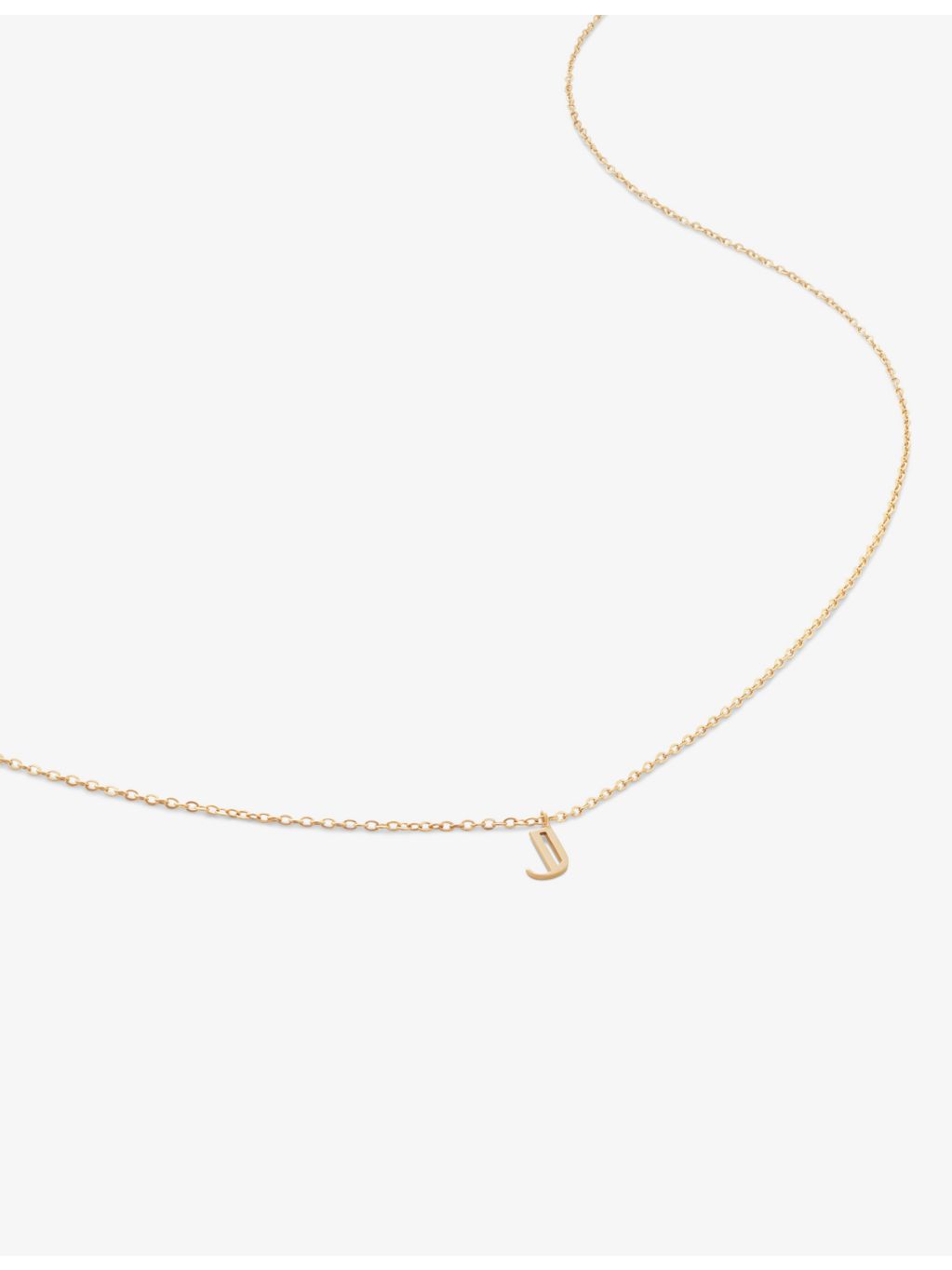 Monica Vinader letter J 14ct yellow-gold pendant necklace, UK version